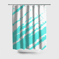 Шторка для ванной The color is light blue and white