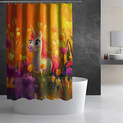 Шторка для душа Милая енинорожка, цвет: 3D-принт — фото 2