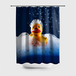Шторка для душа Резиновая уточка в мыльной пене, цвет: 3D-принт