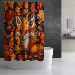 Шторка для душа Лисенок в осенних листьях, цвет: 3D-принт — фото 2