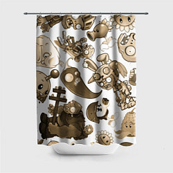 Шторка для ванной Растения против зомби в бежевых тонах