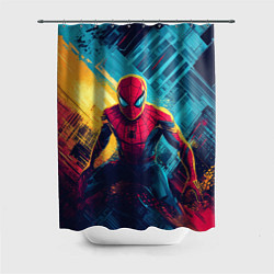 Шторка для ванной Человек паук и краски