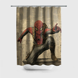 Шторка для душа Человек-паук готов спасать мир, цвет: 3D-принт