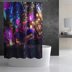 Шторка для душа Человек-паук и фиолетовый свет, цвет: 3D-принт — фото 2