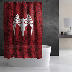 Шторка для душа Знак венома на красном, цвет: 3D-принт — фото 2