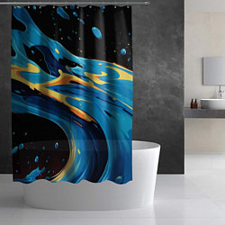 Шторка для душа Синяя волна из красок, цвет: 3D-принт — фото 2