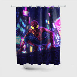 Шторка для ванной Человек паук с желтыми глазами