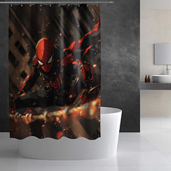 Шторка для душа Человек паук скользит, цвет: 3D-принт — фото 2