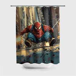 Шторка для ванной Маленький толстый человек-паук