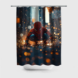Шторка для ванной Человек паук и золотая пыльца