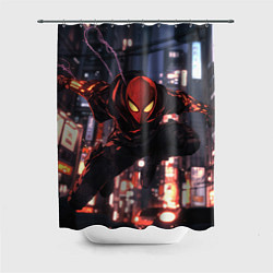 Шторка для ванной Человек паук в черном