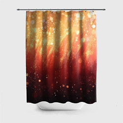 Шторка для ванной Желто-красная текстура блестящая