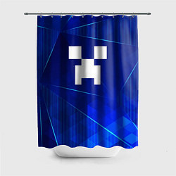 Шторка для ванной Minecraft blue poly