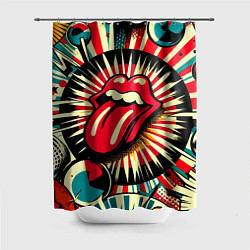 Шторка для ванной Logo of the Rolling Stones - pop art