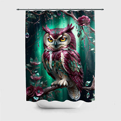 Шторка для ванной Волшебная сова в самоцветном лесу