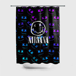 Шторка для душа Nirvana x marshmello neon, цвет: 3D-принт