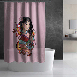 Шторка для душа Красивая Мулан и Мушу - big pictures, цвет: 3D-принт — фото 2