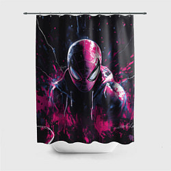 Шторка для ванной Человек-паук и розовая краска