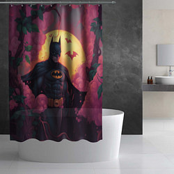 Шторка для душа Бэтмен и дерево с цветами, цвет: 3D-принт — фото 2