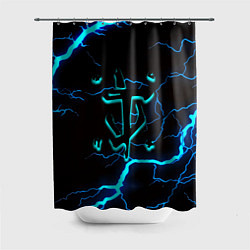 Шторка для ванной Doom молнии неоновые
