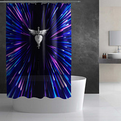 Шторка для душа Bon Jovi neon energy, цвет: 3D-принт — фото 2