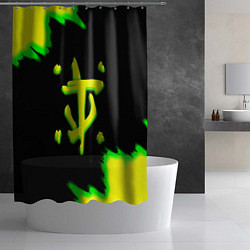 Шторка для душа Doom огненное лого краски, цвет: 3D-принт — фото 2