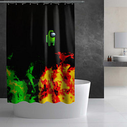 Шторка для душа Амонг ас огненная текстура, цвет: 3D-принт — фото 2