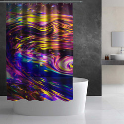 Шторка для душа Неоновые полосы текстура, цвет: 3D-принт — фото 2