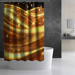 Шторка для душа Золотая ткань с блестками, цвет: 3D-принт — фото 2