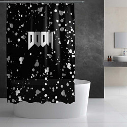 Шторка для душа Doom белые краски всплеск, цвет: 3D-принт — фото 2