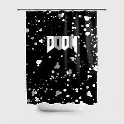 Шторка для душа Doom белые краски всплеск, цвет: 3D-принт