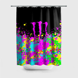 Шторка для ванной Monster energy краски неоновые