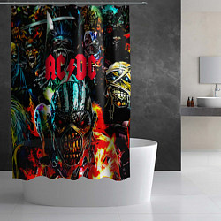 Шторка для душа ACDC рок монстры, цвет: 3D-принт — фото 2