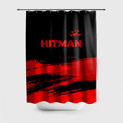 Шторка для душа Hitman - red gradient посередине, цвет: 3D-принт