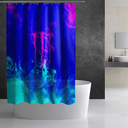 Шторка для душа Monster energy дым неоновый, цвет: 3D-принт — фото 2