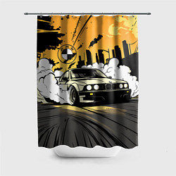 Шторка для ванной Дрифт БМВ в стиле комикса