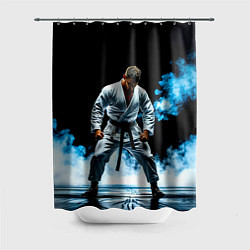Шторка для ванной Боец джиу-джитсу в дыму
