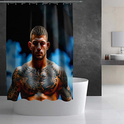 Шторка для душа Дастин Порье в дыму, цвет: 3D-принт — фото 2