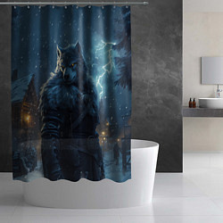 Шторка для душа Волк в доспехах, цвет: 3D-принт — фото 2