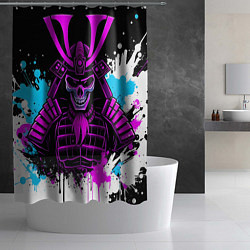 Шторка для душа Скелет самурая, цвет: 3D-принт — фото 2