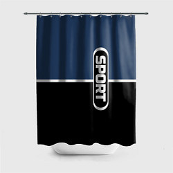 Шторка для ванной Sport сине-чёрный с полосой