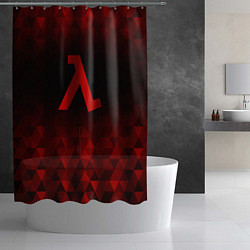 Шторка для душа Half-Life red poly, цвет: 3D-принт — фото 2