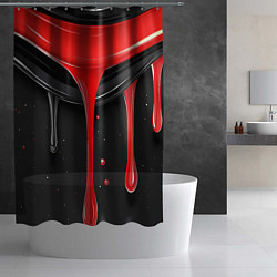 Шторка для душа Красная и черная краска текстура, цвет: 3D-принт — фото 2