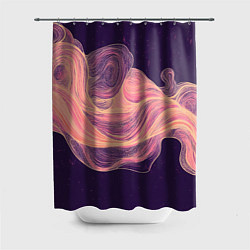 Шторка для ванной Бежевые волны текстура