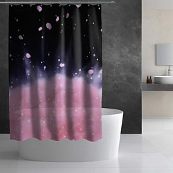 Шторка для душа Розовая текстура с лепестками, цвет: 3D-принт — фото 2