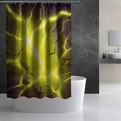 Шторка для душа Color yellow black, цвет: 3D-принт — фото 2