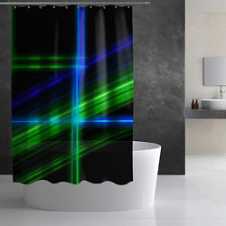 Шторка для душа Color blue black green, цвет: 3D-принт — фото 2