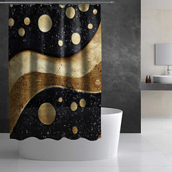 Шторка для душа Золотая объемная абстракция - текстура, цвет: 3D-принт — фото 2