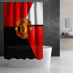 Шторка для душа Манчестер юнайтед геометрия линии, цвет: 3D-принт — фото 2