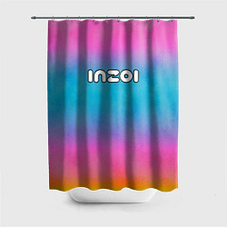 Шторка для ванной Inzoi розово-голубой фон